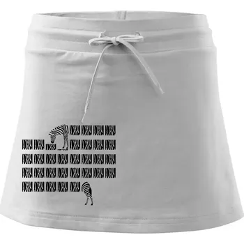 Dámská sukně Zebra dlouhá - Sportovní sukně - two in one - M ( Bílá )