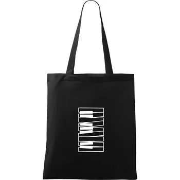 Nákupní taška Klávesy svisle - Taška bavlněná - 42 x 38 cm ( Černá )