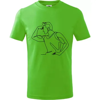 Posilování biceps jedním tahem - Tričko dětské bavlněné - 98 cm / 2 roky ( Apple Green )