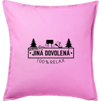 Polštář Trochu jiná dovolená batoh - Polštář 50x50 - 50x50 - Pouze potah ( Růžová )