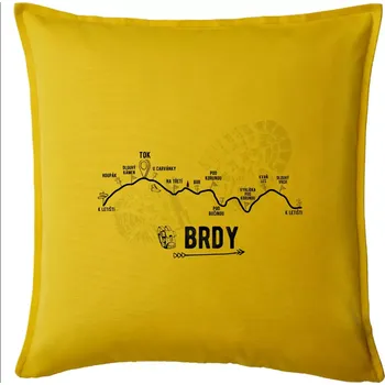 Polštář Profil kopců - Brdy - Polštář 50x50 - 50x50 - Pouze potah ( Žlutá )