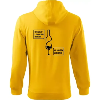 Pánská mikina Cítím, že se ožeru - Mikina s kapucí na zip trendy zipper - M ( Žlutá )
