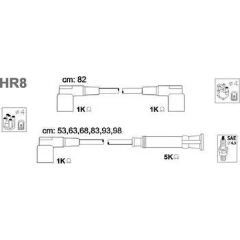 Zapalovací kabel Sada kabelů pro zapalování, HR8