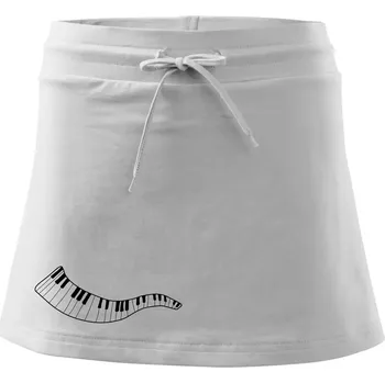 Dámská sukně Klávesy vlna - Sportovní sukně - two in one - XL ( Bílá )