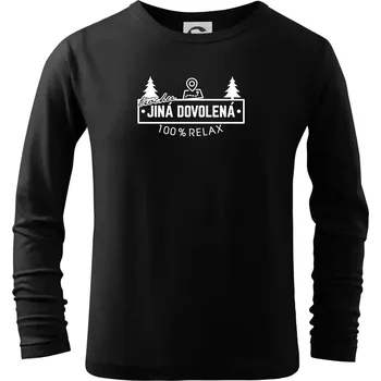 Chlapecké tričko Trochu jiná dovolená mapa - Triko dětské Long Sleeve - 158 cm/12 let ( Černá )