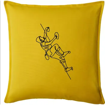 Polštář Lezecká stěna jedním tahem - Polštář 50x50 - 50x50 - Pouze potah ( Žlutá )