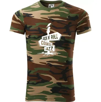 Pánské tričko Kytara rozcestník - Army CAMOUFLAGE - XS ( Hnědý maskáč )