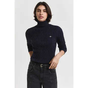 Dámský svetr ROLÁK GANT STRETCH COTTON CABLE TURTLENECK EVENING BLUE