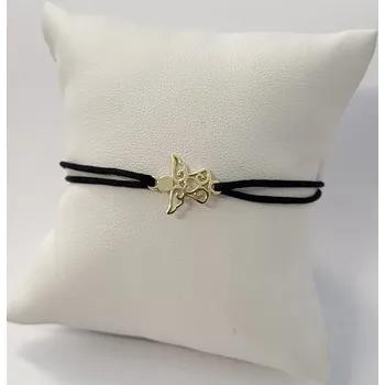 Náramek NUBIS® Černý textilní náramek andělíček, Ag 925 - KA1730K-GD