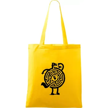 Kočka a myš bludiště - Taška bavlněná - 42 x 38 cm ( Žlutá )