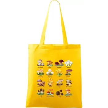 Atlas hub - triko s houbami - Taška bavlněná - 42 x 38 cm ( Žlutá )