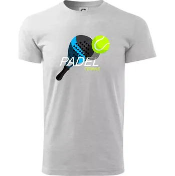 Padel obrazek barevný - Triko extra velké (5-8XL) - 7XL ( Světlešedý Melír )