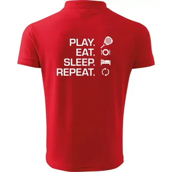 Pánská košile Play eat sleep repeat padel - Polokošile pánská Pique Polo 203 - 3XL ( Červená )