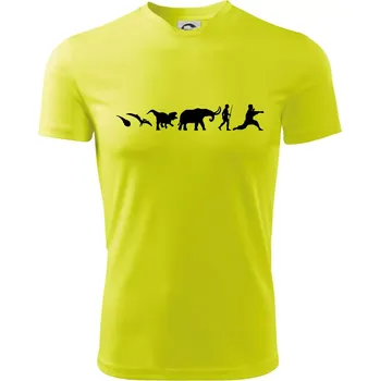 Chlapecké tričko Bojové umění od pravěku - Dětské triko sportovní (dresovina) - 134 cm/8 let ( Neonově žlutá )