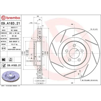 Brzdový kotouč Brembo 09.A183.21