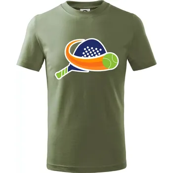 Padel logo barevné - Tričko dětské bavlněné - 98 cm / 2 roky ( Khaki )