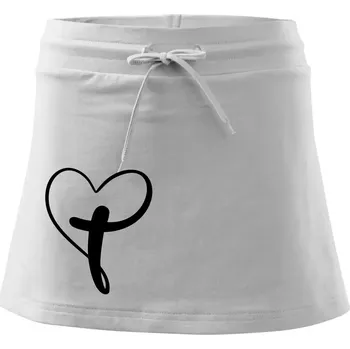Dámská sukně Jesus srdce - Sportovní sukně - two in one - S ( Bílá )