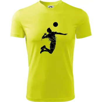 Chlapecké oblečení Volejbal splash jednoduchý - Dětské triko sportovní (dresovina) - 134 cm/8 let ( Neonově žlutá )