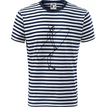 Pánské oblečení Surfař stojící jedním tahem - Triko na vodu - M ( Prouhovaná )