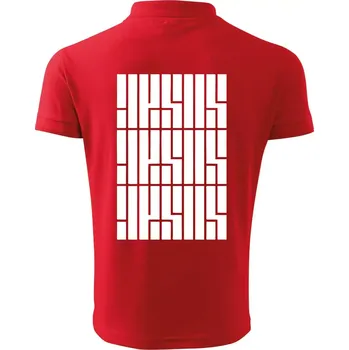 Pánská košile Jesus nápis - Polokošile pánská Pique Polo 203 - L ( Červená )