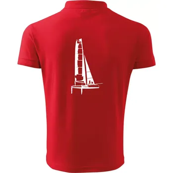 Pánská košile Katamarán z boku - Polokošile pánská Pique Polo 203 - 4XL ( Červená )