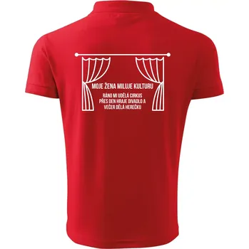 Pánská košile Žena miluje kulturu - Polokošile pánská Pique Polo 203 - 4XL ( Červená )