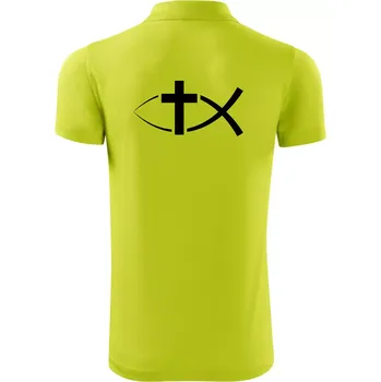 Pánská košile Ježíšova ryba - Polokošile Victory sportovní (dresovina) - S ( Limetková )