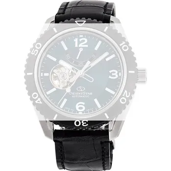 Řemínek na hodinky Kožený řemínek Orient Star UL00G012J0 21mm (pro RE-AT01), černý