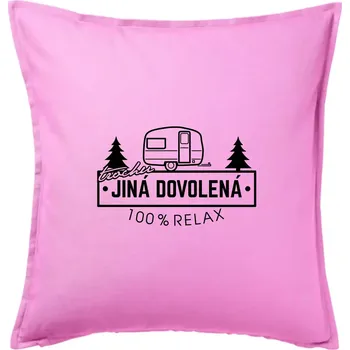Polštář Trochu jiná dovolená karavan - Polštář 50x50 - 50x50 - Pouze potah ( Růžová )
