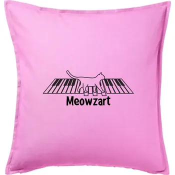 Polštář Meowzart - Polštář 50x50 - 50x50 - Pouze potah ( Růžová )