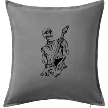 Polštář Kytara kostra - Polštář 50x50 - 50x50 - Včetně výplně ( Tmavě šedý melír )