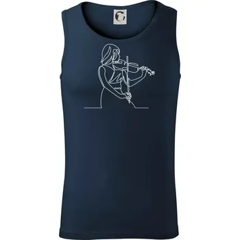 Houslistka jedním tahem - Tílko pánské Core - L ( Námořní modrá (velmi tmavá - téměř černá) )