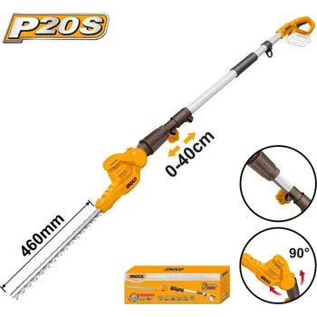 Nůžky na živý plot Nůžky na živý plot s teleskopem. rukojetí CPHT201601 INGCO AKU 20V bez akumulátoru a nab.