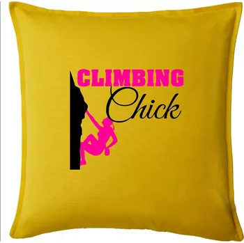 Polštář Climbing chick - Polštář 50x50 - 50x50 - Pouze potah ( Žlutá )