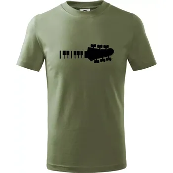 Klávesy a kytara - Tričko dětské bavlněné - 134 cm/8 let ( Khaki )