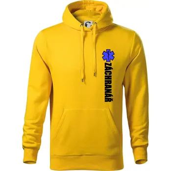 Pánská mikina Záchranář - hvězda - Mikina pánská Cape s kapucí - S ( Žlutá )