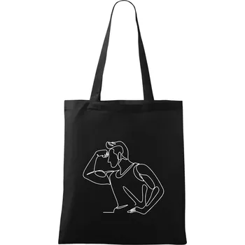 Posilování biceps jedním tahem - Taška bavlněná - 42 x 38 cm ( Černá )