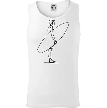 Surfař stojící jedním tahem - Tílko pánské Core - S ( Bílá )