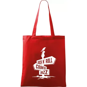 Kytara rozcestník - Taška bavlněná - 42 x 38 cm ( Červená )