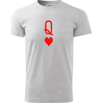 Pánské tričko Poker Q love - Triko extra velké (5-8XL) - 7XL ( Světlešedý Melír )