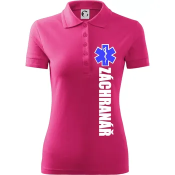 Záchranář - hvězda - Polokošile dámská Pique Polo - M ( Purpurová )