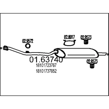 Tlumič výfuku Zadní tlumič výfuku, 01.63740