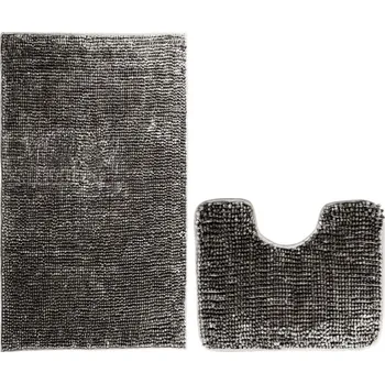 Koupelnová předložka Tmavě šedé WC koupelnové předložky v sadě 2 ks 80x50 cm Bati – Restilo ID_1756058