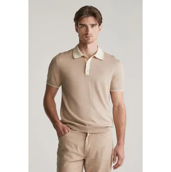 Pánský svetr SVETR GANT MODAL BLEND SS POLO DRY SAND