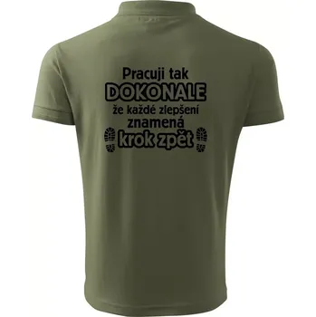 Pánská košile Pracuji dokonale krok zpět - Polokošile pánská Pique Polo 203 - 5XL ( Khaki )