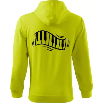 Pánská mikina Klávesy kreslené - Mikina s kapucí na zip trendy zipper - L ( Limetková )