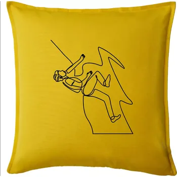 Polštář Lezec na skále jedním tahem - Polštář 50x50 - 50x50 - Pouze potah ( Žlutá )