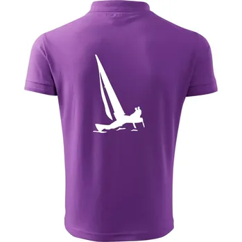 Pánská košile Katamarán 2 osoby - Polokošile pánská Pique Polo 203 - 4XL ( Fialová )