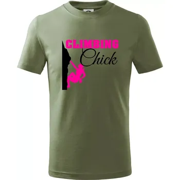 Chlapecké oblečení Climbing chick - Tričko dětské bavlněné - 134 cm/8 let ( Khaki )
