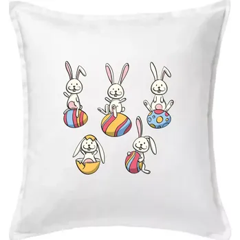 Polštář Velikonoční zajíci - Polštář 50x50 - 50x50 - Pouze potah ( Bílá )